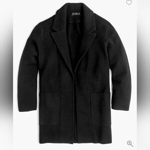 J Crew Open Front Sweater Blazer 100%  Merino Wool Women S Black Office Work
